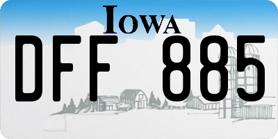 IA license plate DFF885