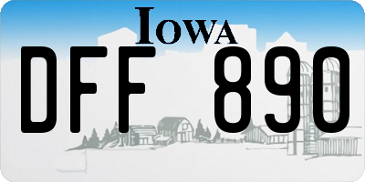 IA license plate DFF890