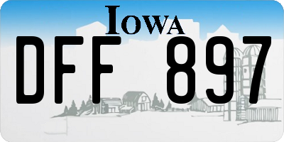 IA license plate DFF897