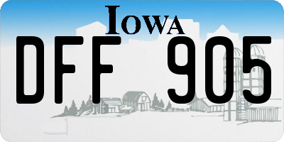IA license plate DFF905