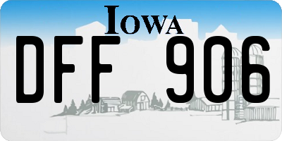 IA license plate DFF906