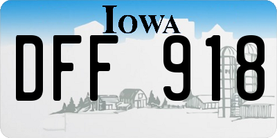 IA license plate DFF918