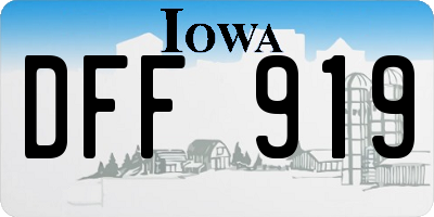 IA license plate DFF919