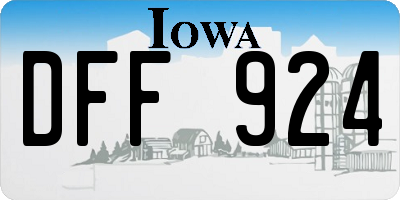 IA license plate DFF924