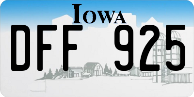 IA license plate DFF925