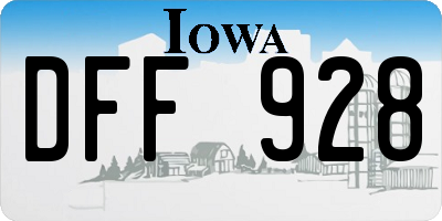 IA license plate DFF928