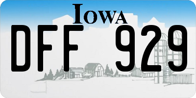IA license plate DFF929
