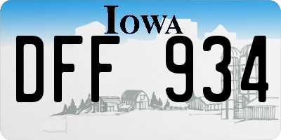 IA license plate DFF934