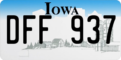 IA license plate DFF937