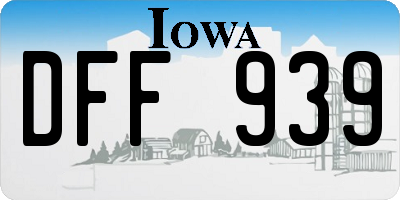 IA license plate DFF939