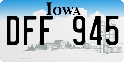 IA license plate DFF945