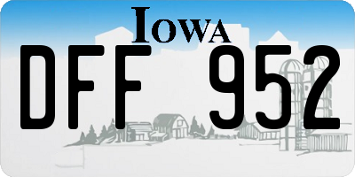IA license plate DFF952