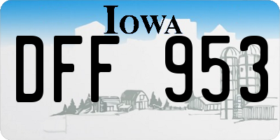 IA license plate DFF953
