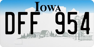 IA license plate DFF954