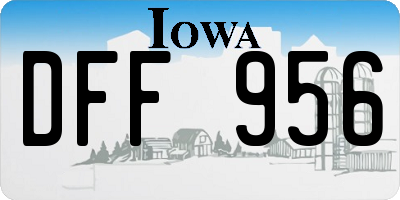 IA license plate DFF956