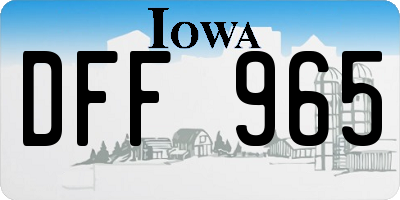 IA license plate DFF965