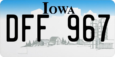 IA license plate DFF967