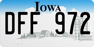 IA license plate DFF972