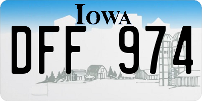 IA license plate DFF974