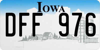 IA license plate DFF976