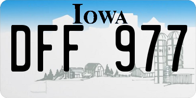 IA license plate DFF977