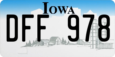 IA license plate DFF978