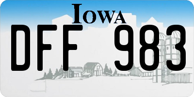 IA license plate DFF983