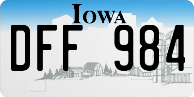 IA license plate DFF984