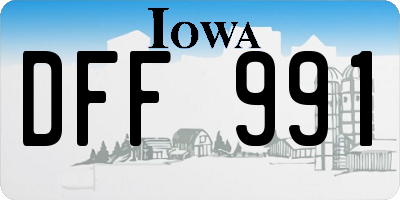 IA license plate DFF991
