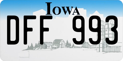 IA license plate DFF993