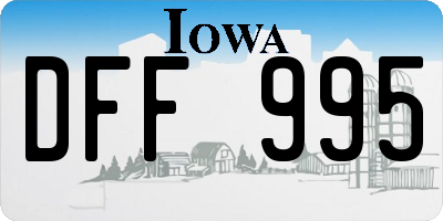 IA license plate DFF995