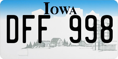 IA license plate DFF998