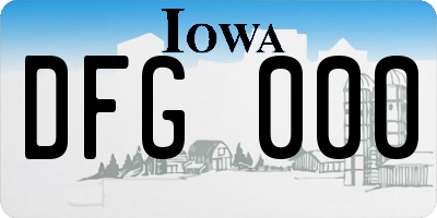IA license plate DFG000