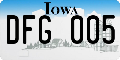 IA license plate DFG005