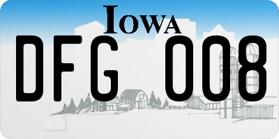 IA license plate DFG008