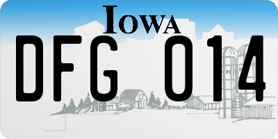 IA license plate DFG014