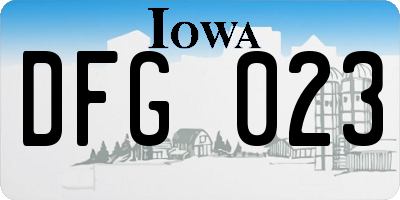 IA license plate DFG023