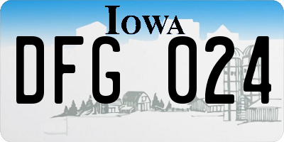 IA license plate DFG024