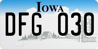 IA license plate DFG030