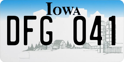 IA license plate DFG041