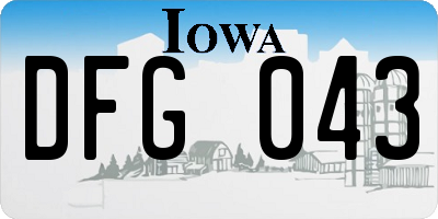 IA license plate DFG043