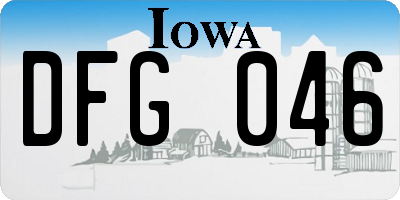 IA license plate DFG046