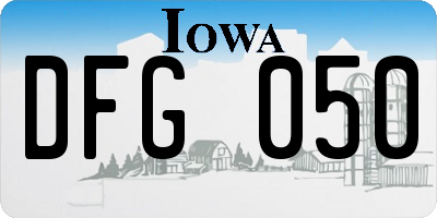 IA license plate DFG050