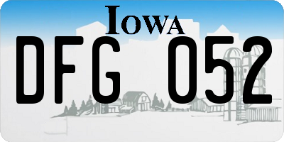IA license plate DFG052