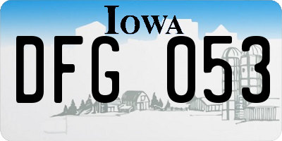 IA license plate DFG053