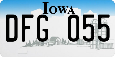 IA license plate DFG055