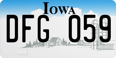 IA license plate DFG059