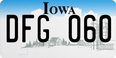 IA license plate DFG060