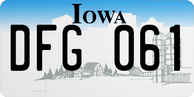 IA license plate DFG061