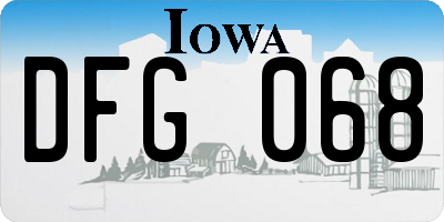 IA license plate DFG068